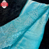 Sky Blue Jimmy Choo Silk Embroidered Partywear Saree