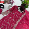 Magenta Chinnon Silk Partywear Kurtha Sharara Dupatta Set