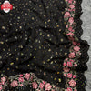 Black Soft Georgette Sequins And Multi Embroidery Partywear Saree