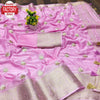 Lavender Pure Chinnon Crepe Silk Sequins Work Partywear Saree