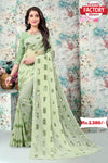 Light Green Georgette Sequins Partywear Saree