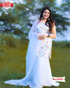 White Georgette Embroidered Partywear Set