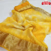 Yellow Shibori Dyed Pure Organza Banarasi Border Saree