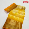 Yellow Shibori Dyed Pure Organza Banarasi Border Saree