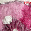 Pink Organza Silver Weaving Border Partywear Saree