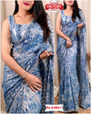 Royal Blue Partywear Georgette Zari Jacquard Saree