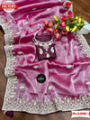 Pink Jimmy Chiffon Embroidered Partywear Saree