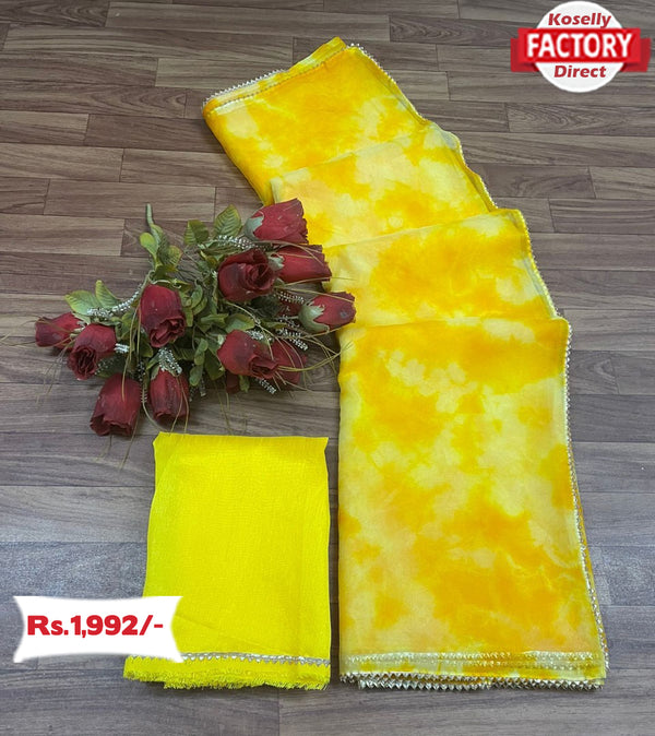 Organza Jaipuri Spray Print Saree