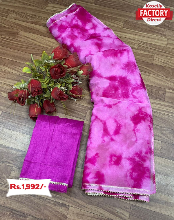 Organza Jaipuri Spray Print Saree