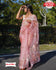 Peach Hand Painted Organza Designer Saree