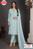 Light Blue Georgette Partywear Kurtha Piece