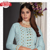 Light Blue Georgette Partywear Kurtha Piece