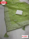 Mantis Green Organza Embroidered Partywear Saree