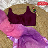 Pink and Purple Sequins Partywear Saree With Readymade Blouse