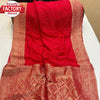 Red Pure Dola Silk Partywear Saree