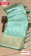 Mint Green Pure Dola Silk Partywear Saree