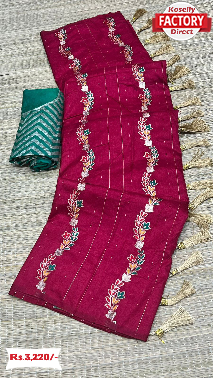 Party Wear Multicolor Pure Dola Silk Saree, 5.5 m (separate blouse piece)  at Rs 980 in Tiruchirappalli