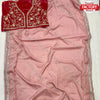 Peach Sequins And Zari Worked Partywear Saree