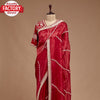 Red Sequins And Zari Worked Partywear Saree