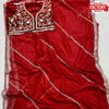 Red Sequins And Zari Worked Partywear Saree