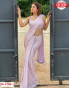 Light Pink Partywear Sequins Saree