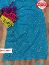 Sky Blue Pure Georgette Partywear Saree