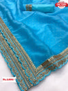 Sky Blue Organza Partywear Saree