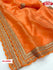 Light Orange Organza Partywear Saree