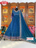 Light Blue Partywear Gown With Dupatta