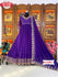 Purple Partywear Gown With Dupatta