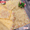 Yellow Organza Designer Partywear Saree