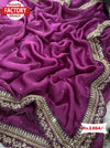 Wine Embroidered Partywear Saree