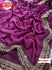 Wine Embroidered Partywear Saree