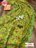 Parrot Green Digital Printed Pure Organza Partywear Saree