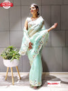 Sea Green Organza Partywear Saree