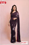 Wine Swarovski Work Partywear Saree