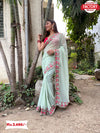 Sea Green Pure Georgette Embroidered Partywear Saree