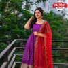 Magenta Embroidered Gown with Dupatta