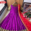 Magenta Embroidered Gown with Dupatta