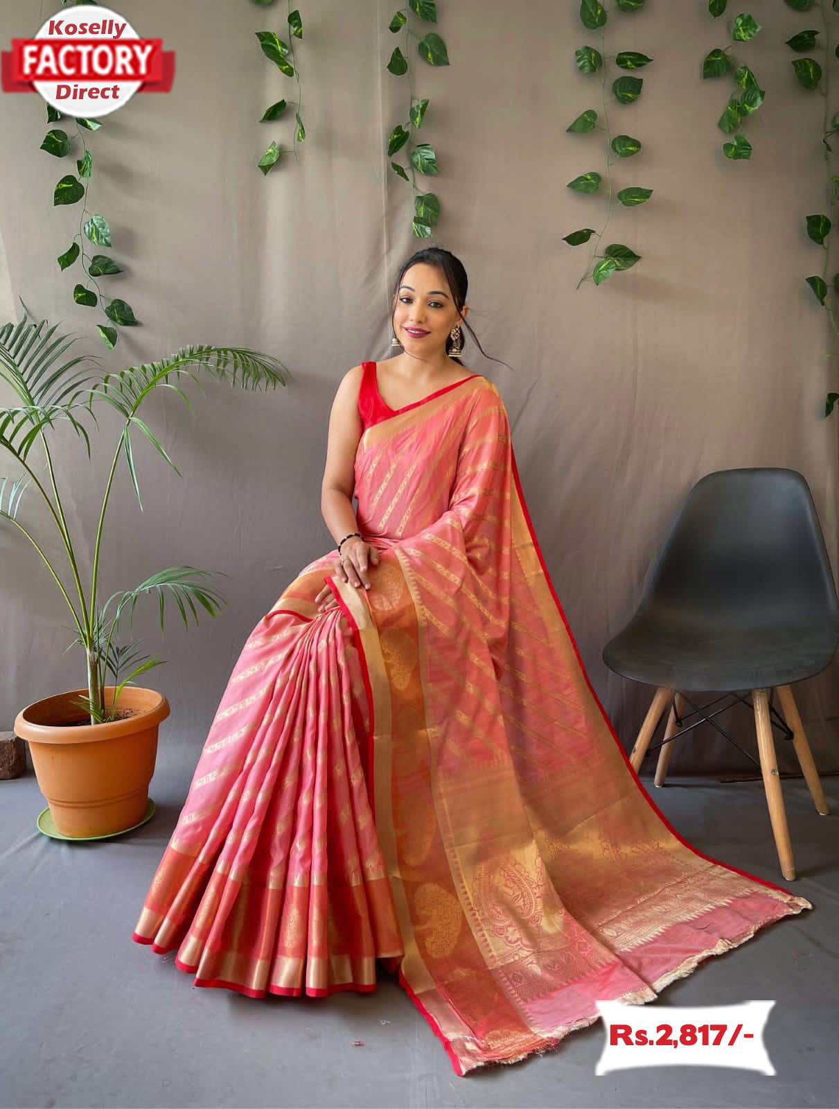 Buy Pink Leheriya Work Silk Saree Work Wear Online at Best Price | Cbazaar