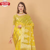 Yellow Pure Organza Banarasi Saree