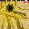 Yellow Pure Organza Banarasi Saree