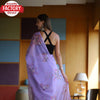 Lavender Pure Georgette Silk Saree