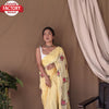 Light Yellow Pure Georgette Silk Partywear Saree