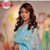 Sky Blue Organza Embroidered Partywear Saree