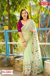 Light Green Georgette Embroidered Partywear Saree