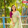 Light Green Georgette Embroidered Partywear Saree