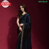 Navy Blue Partywear Sequins Saree