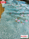 Sky Blue Organza Fancy Partywear Saree