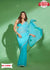 Sky Blue Blooming Chiffon Hand-work Partywear Saree